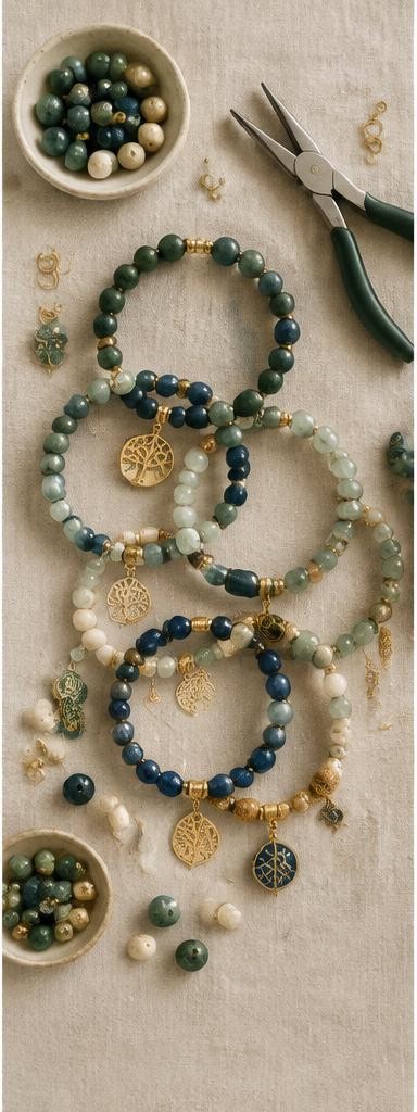 Illustrative diy bracelets & accessories project and materials