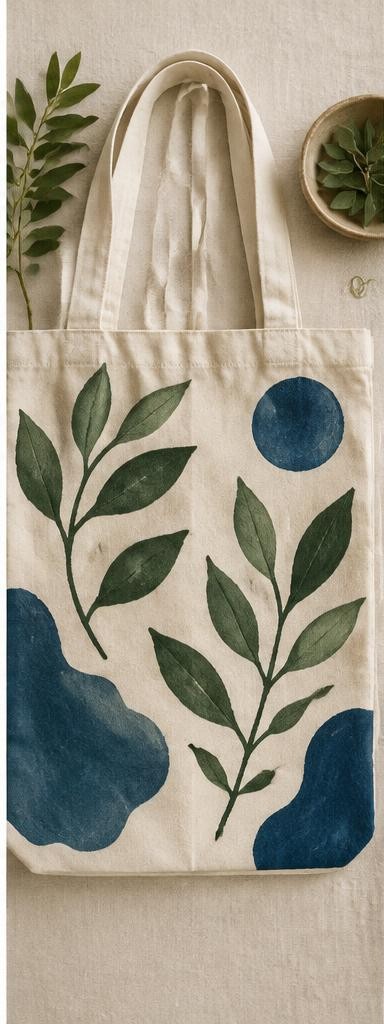 Illustrative personalized tote bags project and materials